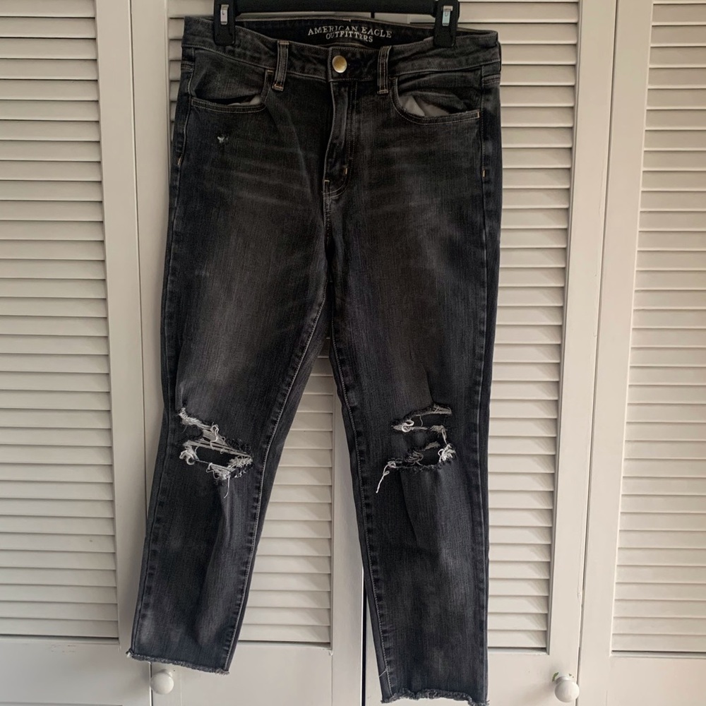 American Eagle High Rise Jegging Crop - Black